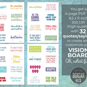 Vision Board Quotes/sayings INSTANT DOWNLOAD Scrapbooking Inspirational ...