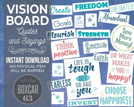 Vision Board Quotes/Sayings Instant Digital Download | Etsy