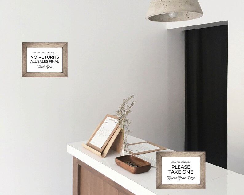 Not Returnable Sign No Returns Sign Printable | Complimentary Sign | Instant Download ...