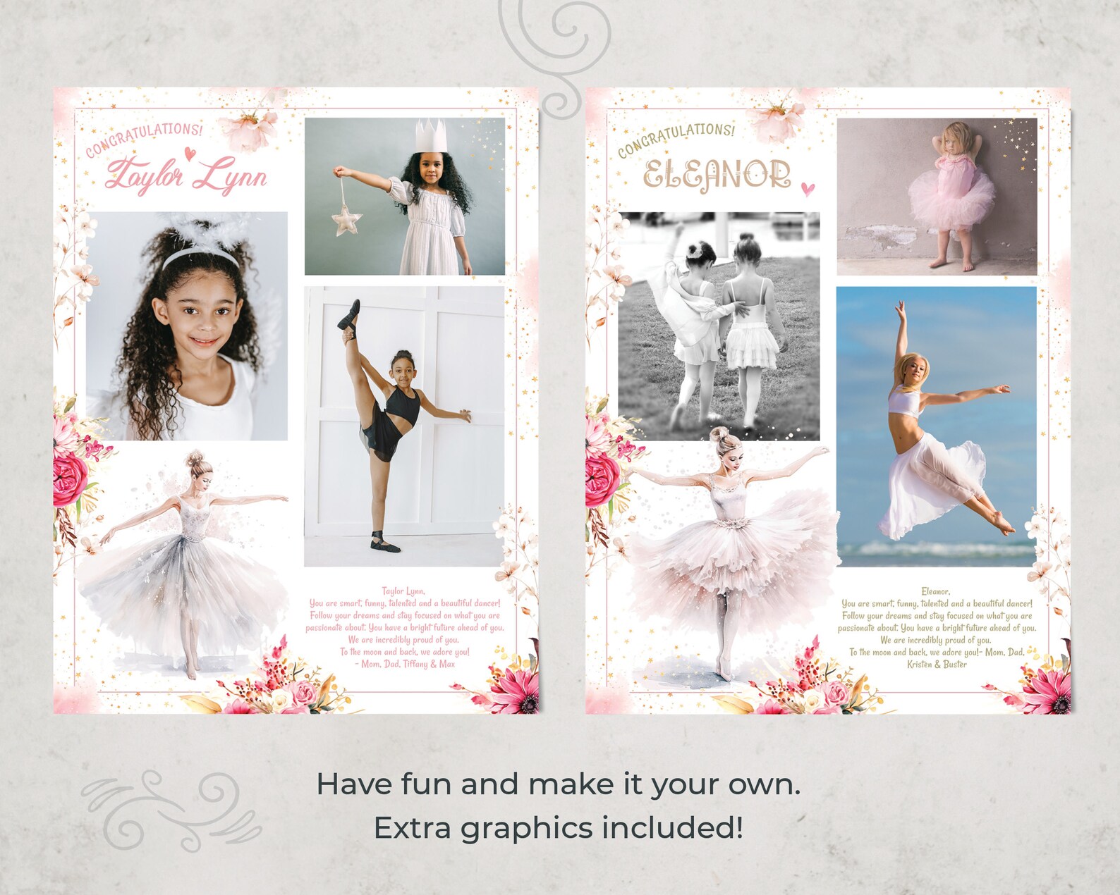 Dance Recital AD TEMPLATE | Self-editing in Corjl | Pink Ballerina ...