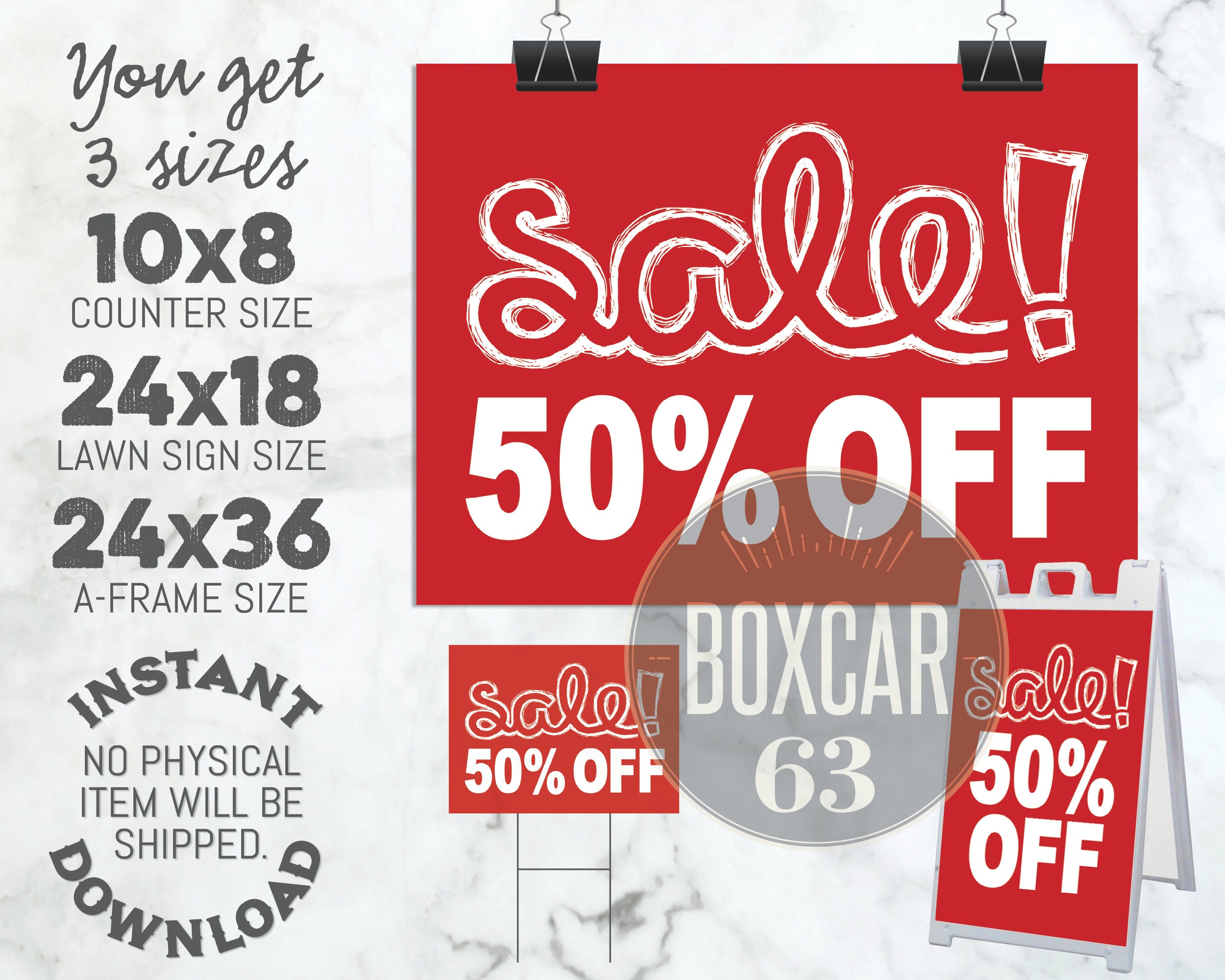 50% off Sale Sign Printable Instant Download Digital File | Etsy