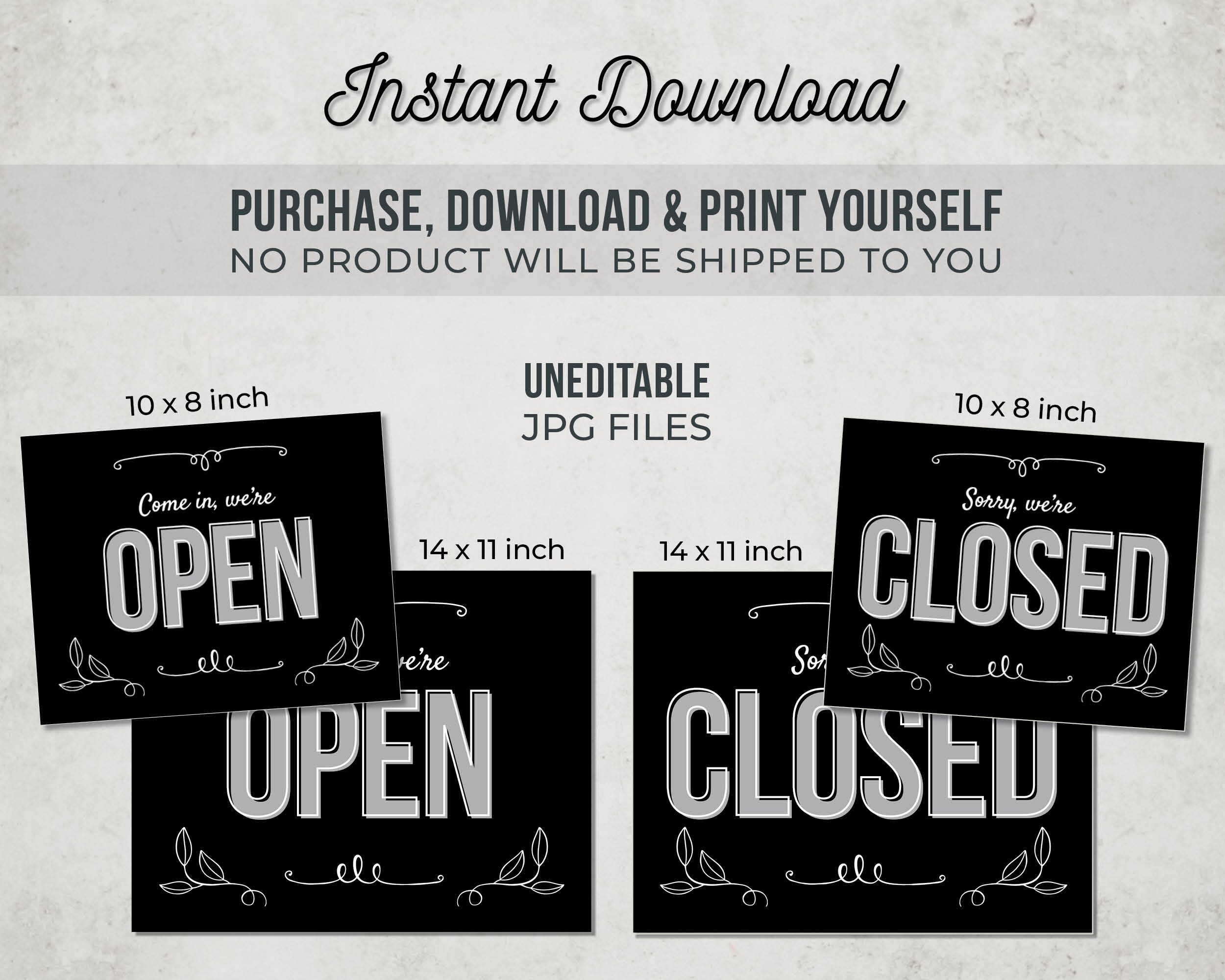 Window Open Printable Sign Open Closed Sign Printable | INSTANT DOWNLOAD | Uneditable JPG Files ...