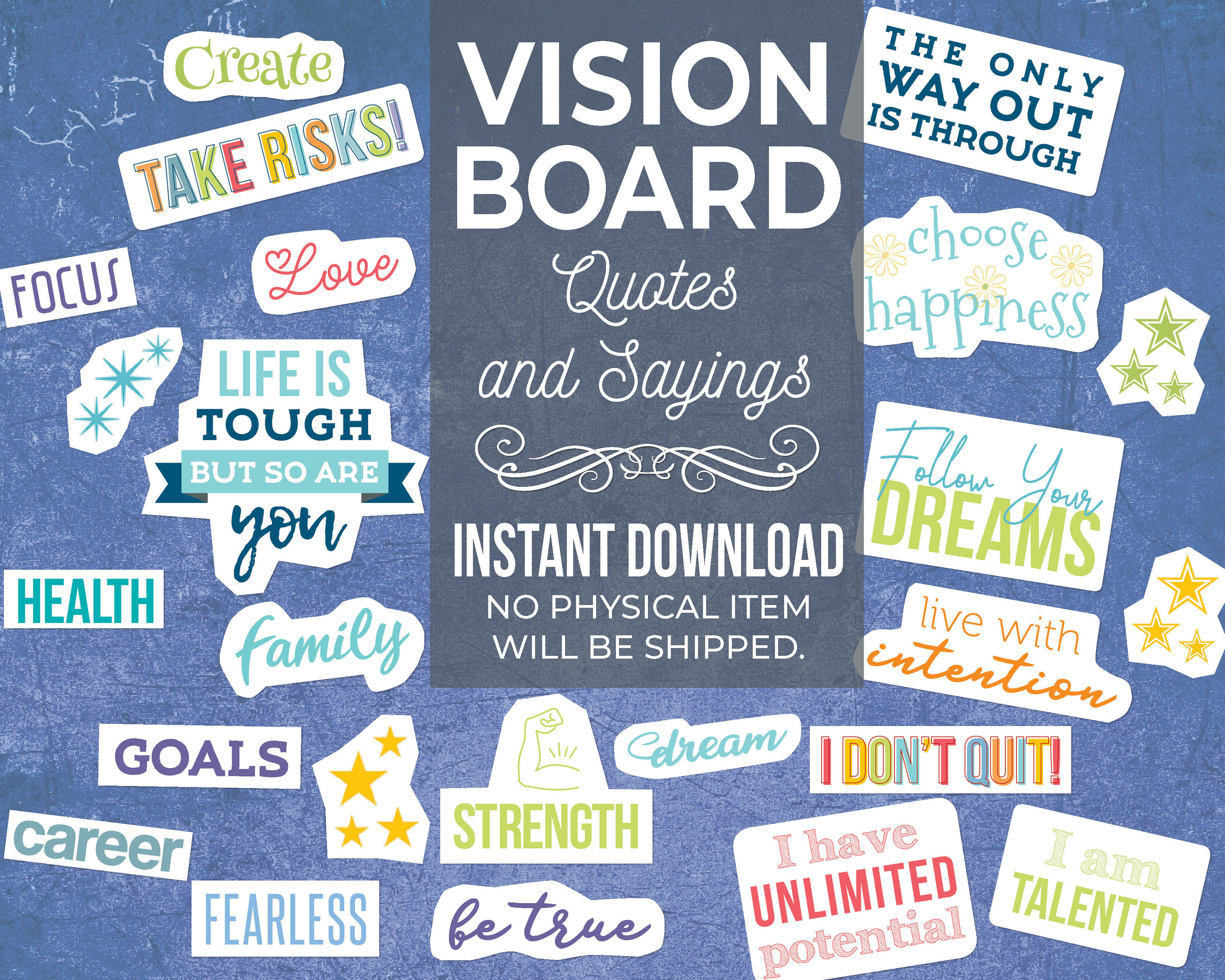 Vision Board Clip Art Book for Black Men: 200+ Pictures, Quotes and Words Vision Board Supplies for Black Men to Manifest Their Perfect Life (