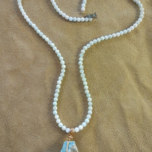 Hemimorphite Druzy Necklace: AAA Stone, Copper Wire Wrapped