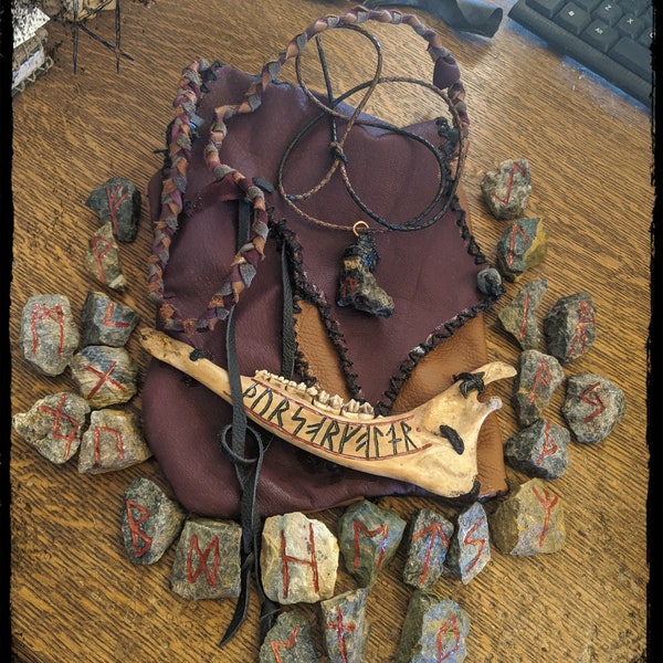 Elder Futhark Rune Set, Ocean Jasper, Primal Energy