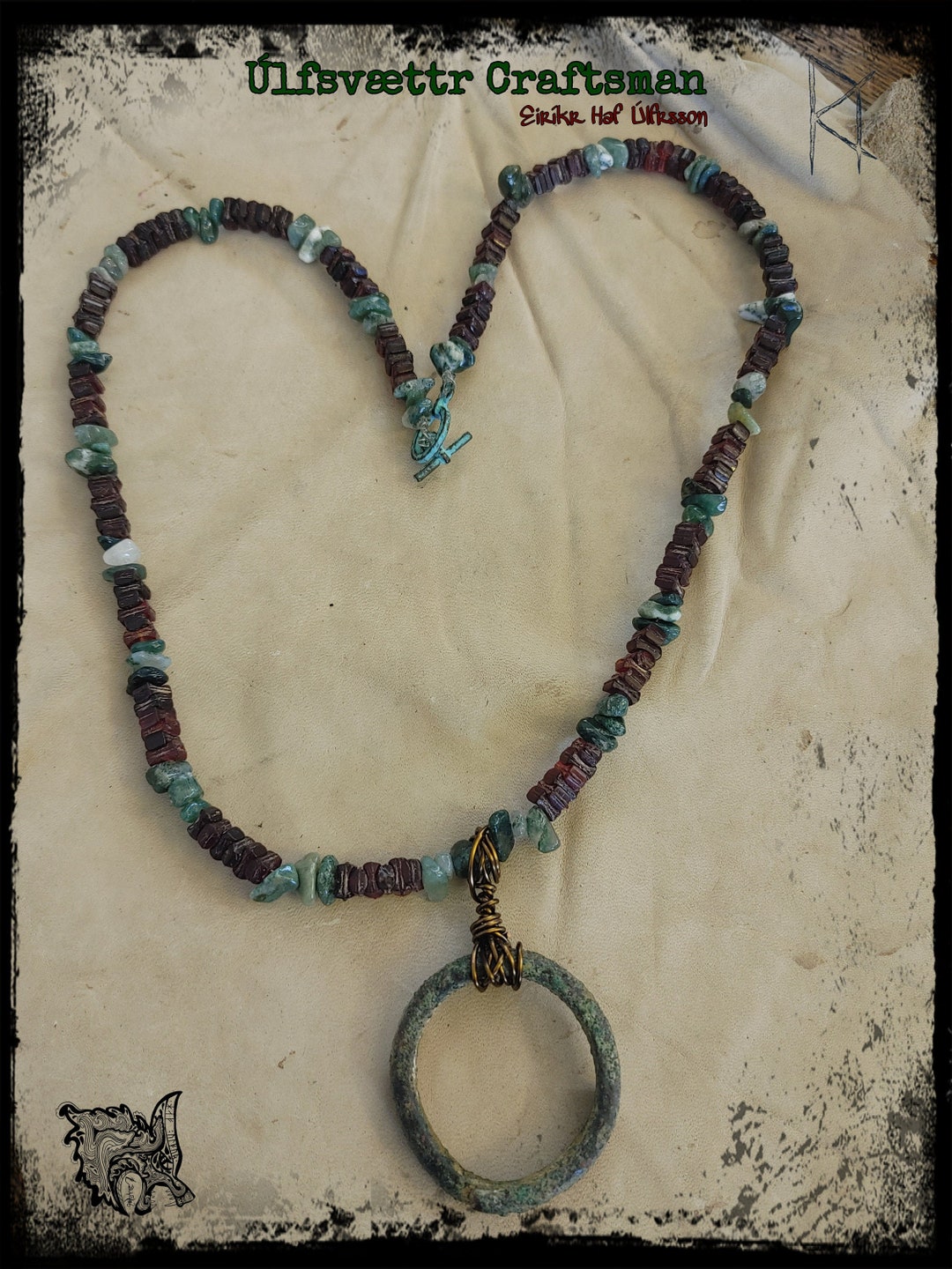 Prehistoric Bronze Age Snake Head Amulet With Moss Agate and - Etsy