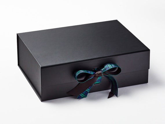 Coffret cadeau A4 noir de luxe Grande boîte cadeau magnétique