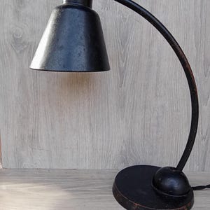 1930&#39;s Vintage Schaco German Mid Century Bauhaus Architecture Drawing Gooseneck Metal Desk Table Lamp Industrial Decor