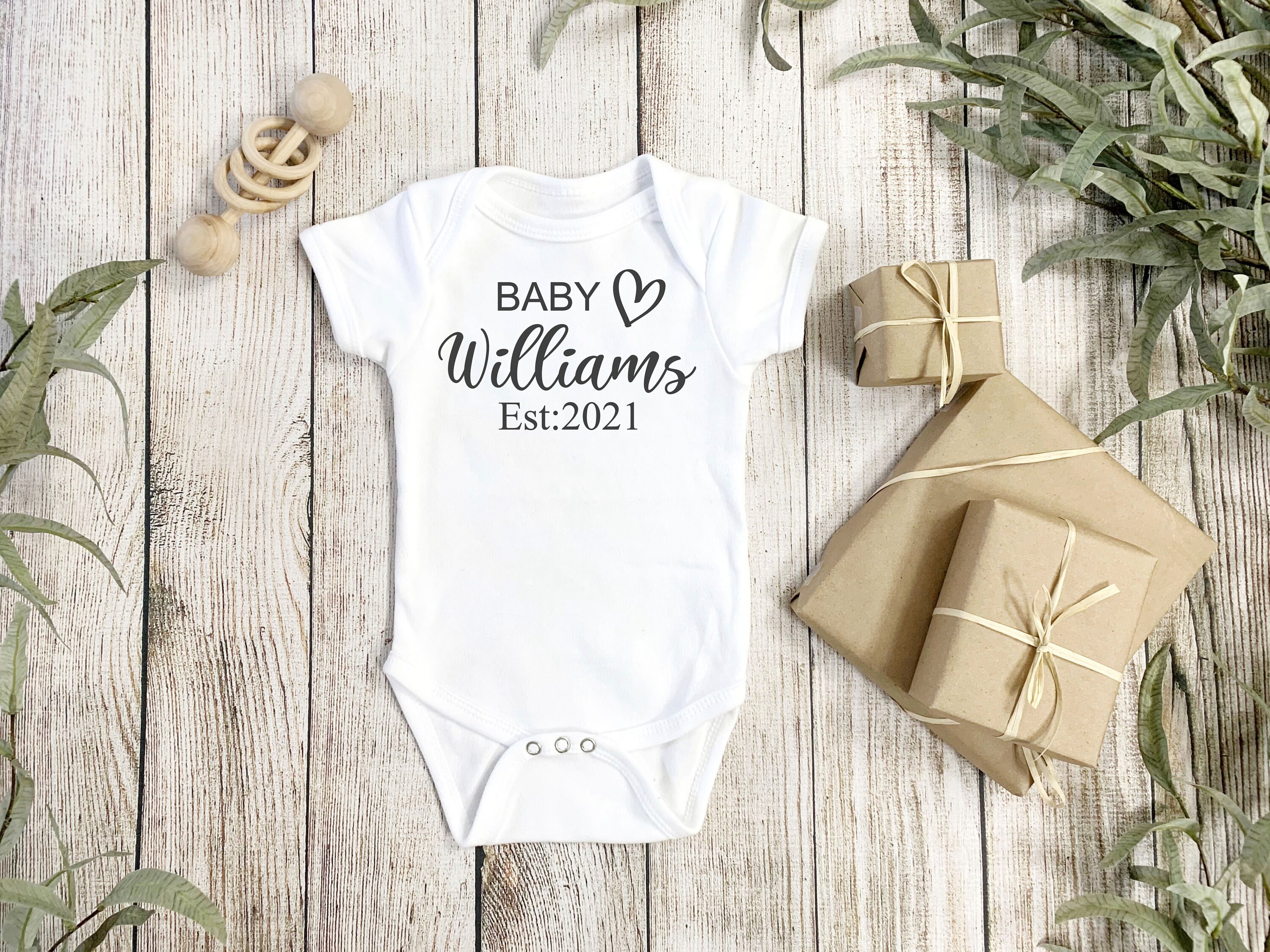 Personalised Unisex Baby Vest New Baby Gift Baby Shower Etsy