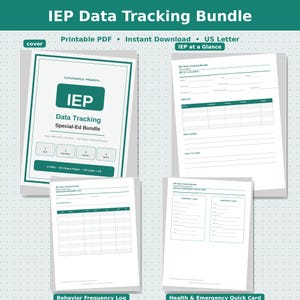 IEP Data Tracking Printable, Special Education Data Sheets, IEP Goal Tracker Behavior Log & Progress Report Bundle