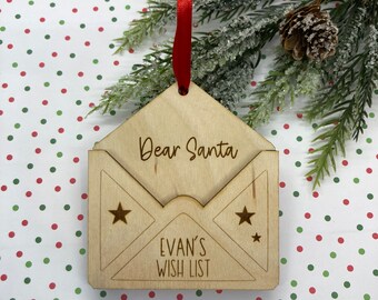 Letters to Santa, Christmas ornament for kids, kids keepsake ornament, Christmas wish list, Christmas fun for kids, kids ornament, Xmas 2023