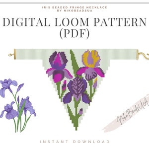 Iris Beaded Loom Fringe Necklace Pattern - DIY Boho Jewelry