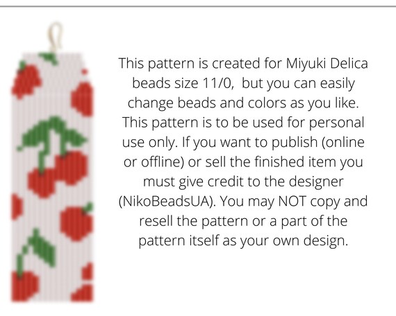 Miyukiiページ Strawberry Beaded Earrings Pattern, Miyuki Delica Brick