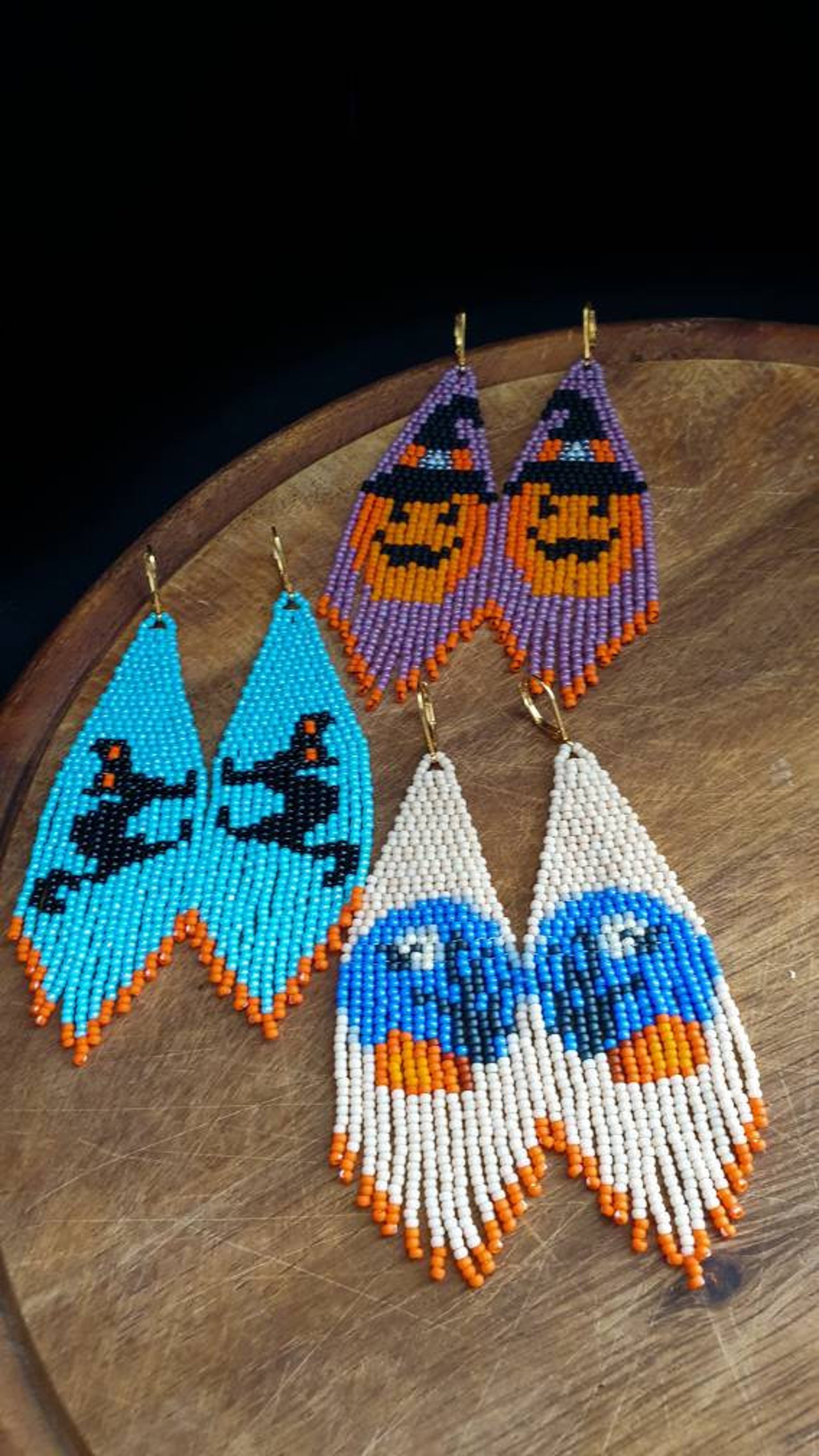Halloween Night Brick Stitch pattern for beaded fringe | Etsy