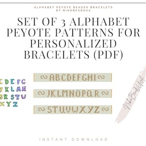 Conjunto de 26 letras do alfabeto para padrões de pulseiras de contas para Miyuki Delica 11/0 | Brick Stitch | Peyote