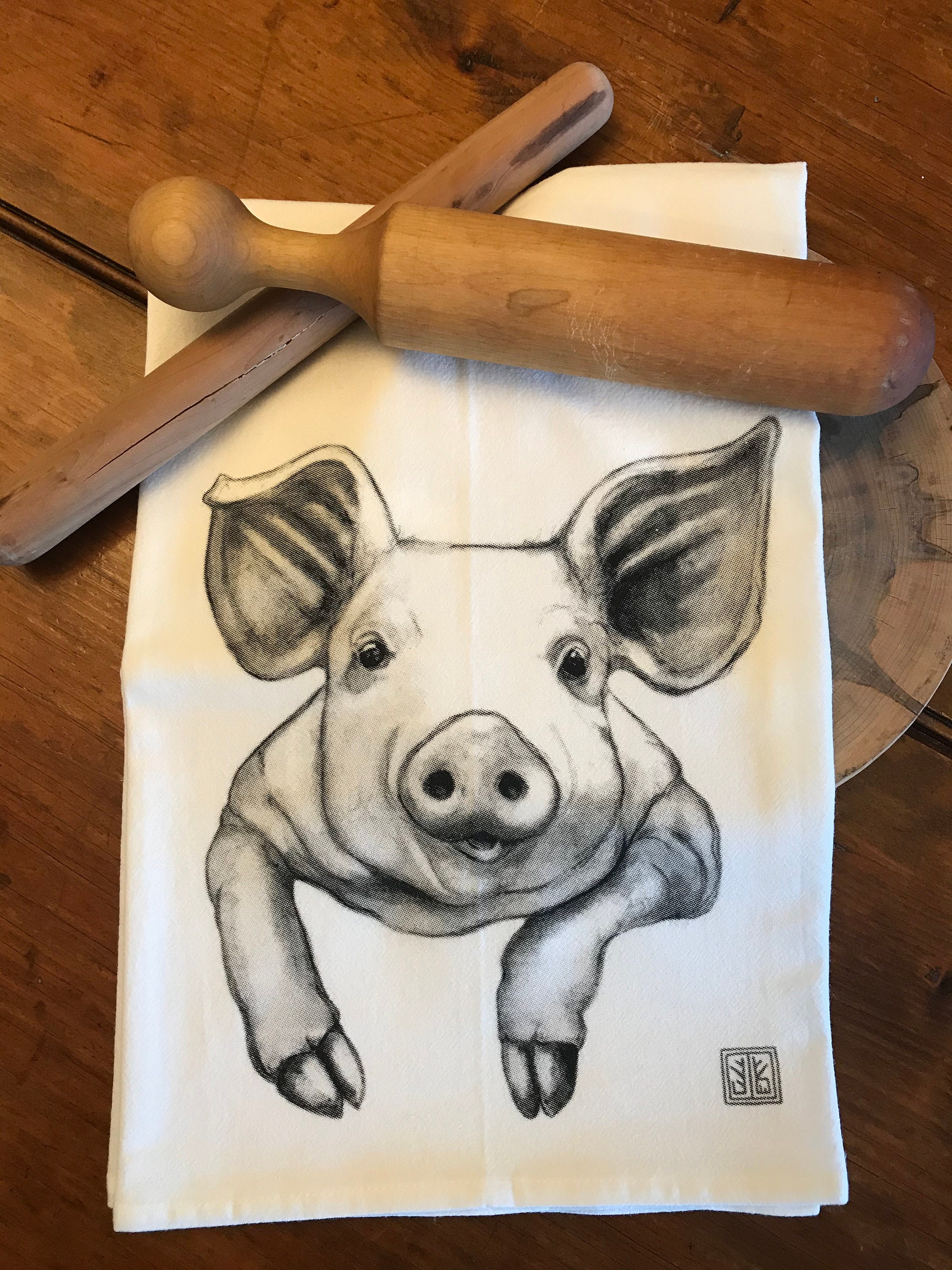 Dyed Idaho Sketch Tea Towel, Hand drawn and Screen Printed flour sack –  Handmade Idaho