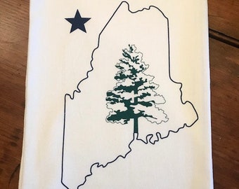 MAINE Tea Towel - from my original illustration 100% Cotton printed in Maine with eco friendly inks. FREE Gift Wrap !!!