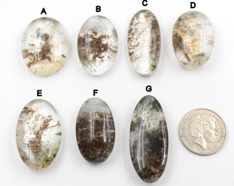 Garden Quartz Gemstone Cabochon – Scenic Inclusion Quartz, Jewelry Making Stone, Unique Piece