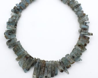 Perles Aigue-marine Naturelle Véritable – Fil De 20cm Pour Création De Bijoux