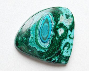 Natural Azurite Malachite Cabochon: Heart-Shaped Gemstone (43X37X6MM)