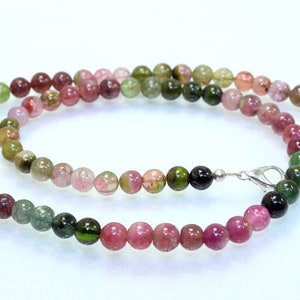 Multi Tourmaline Smooth Round Beads: 5mm Strand