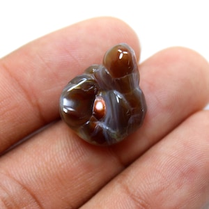 19.00 Carat Natural Mexican Fire Agate Druzy Cabochon Gemstone Fancy Shape Size 21X16X8MM Fire Agate Good Quality.