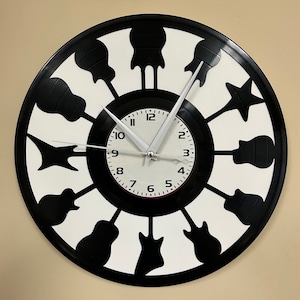 Vinyl Record Album Wall Clock - Guitar
