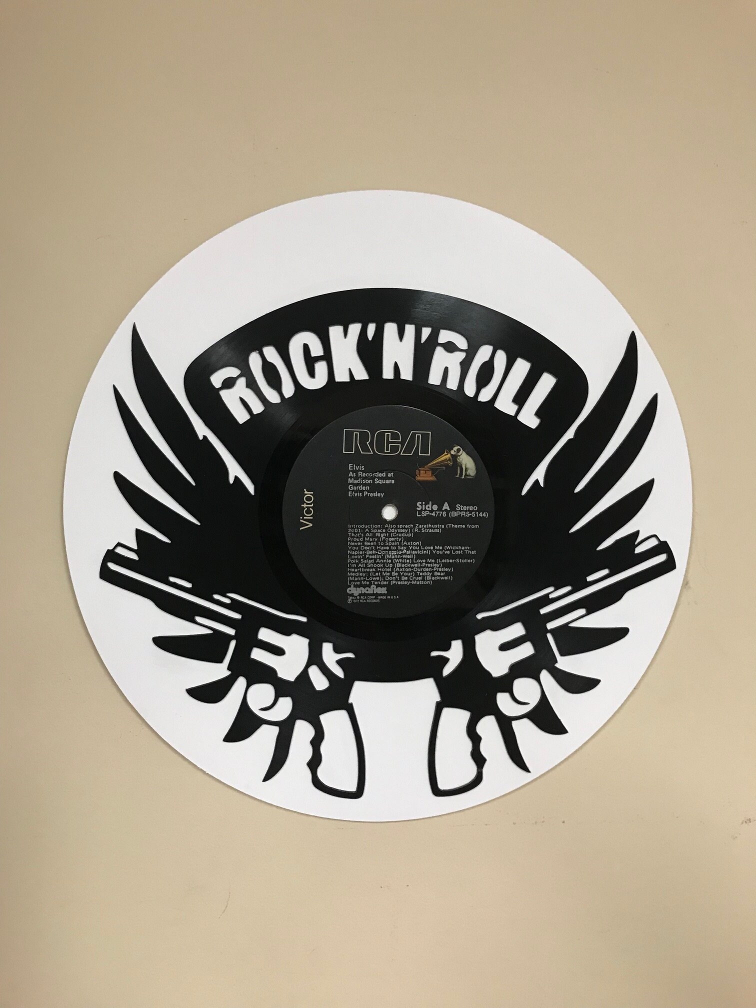 Vinyl Record Laser Cut Wall Art ROCK & ROLL Etsy