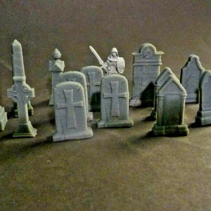 28mm Grave Stones (x18) The Cemetery Gate Cross Lances TGM-7