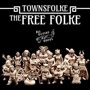 Townsfolke: The Free Folke TGM-7 28 mm 32 mm D&D NCP&#39;s