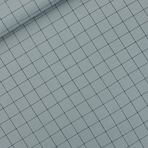 See You At Six French Terry Fabric - Thin Grid - Monument Gray