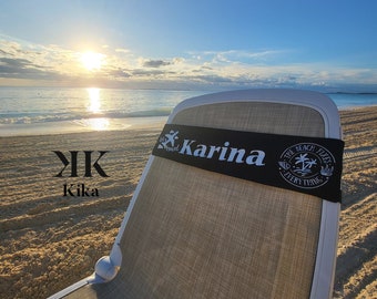 Beach towel Band 'Personalized' Towel holder for beach chair - Towel holder/Beach chair brand, personalized towel holder