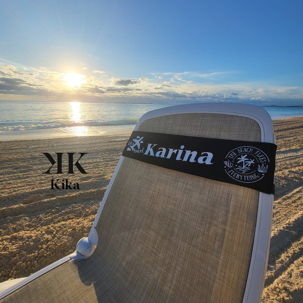 Beach towel Band Personalized Towel holder beach chair band or tag - Porte serviettes Marque chaise de plage, support Serviette personnalisé