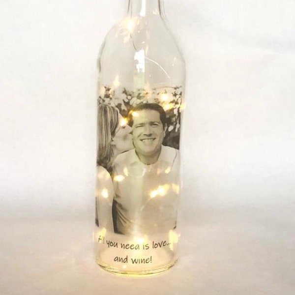 Custom Wine Bottle, Wedding Centerpiece, Couples Gift