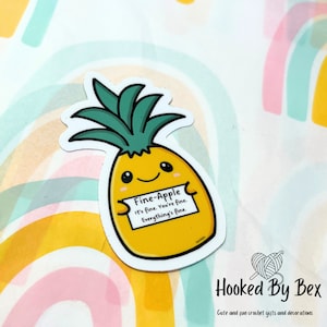 Feines Apfel aufkleber - hol mich ab, Briefpapier, Motivation, Affirmation, Label, feiner Apfel, Ananas, süßer Aufkleber, alles fein
