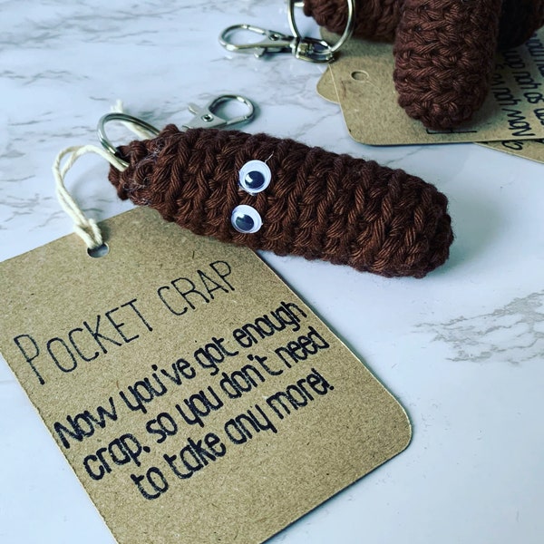 Give a crap/Give a shit keyring, novelty gift, crocheted from 100% cotton funny break up, divorce, don’t take shit, handmade