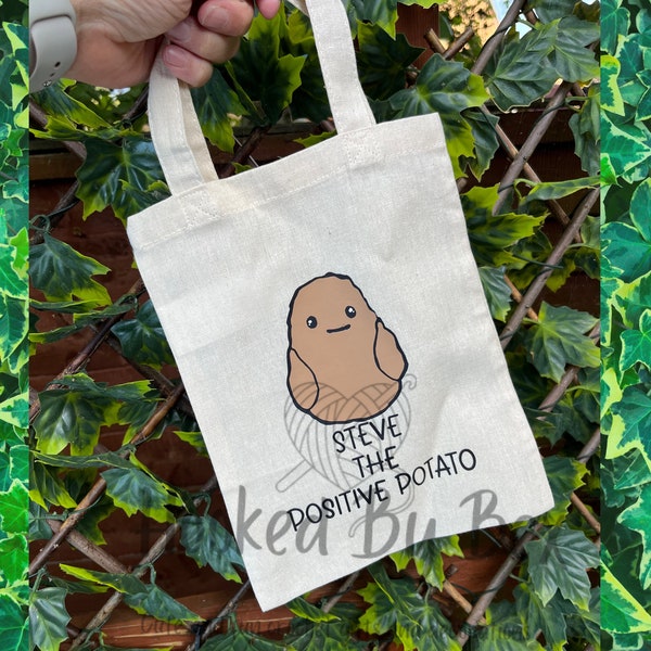 Steve the Positive Potato® doll/figure tote bag - mini tote, gift bag, small shopping bag, lunch bag, purse, positive gift