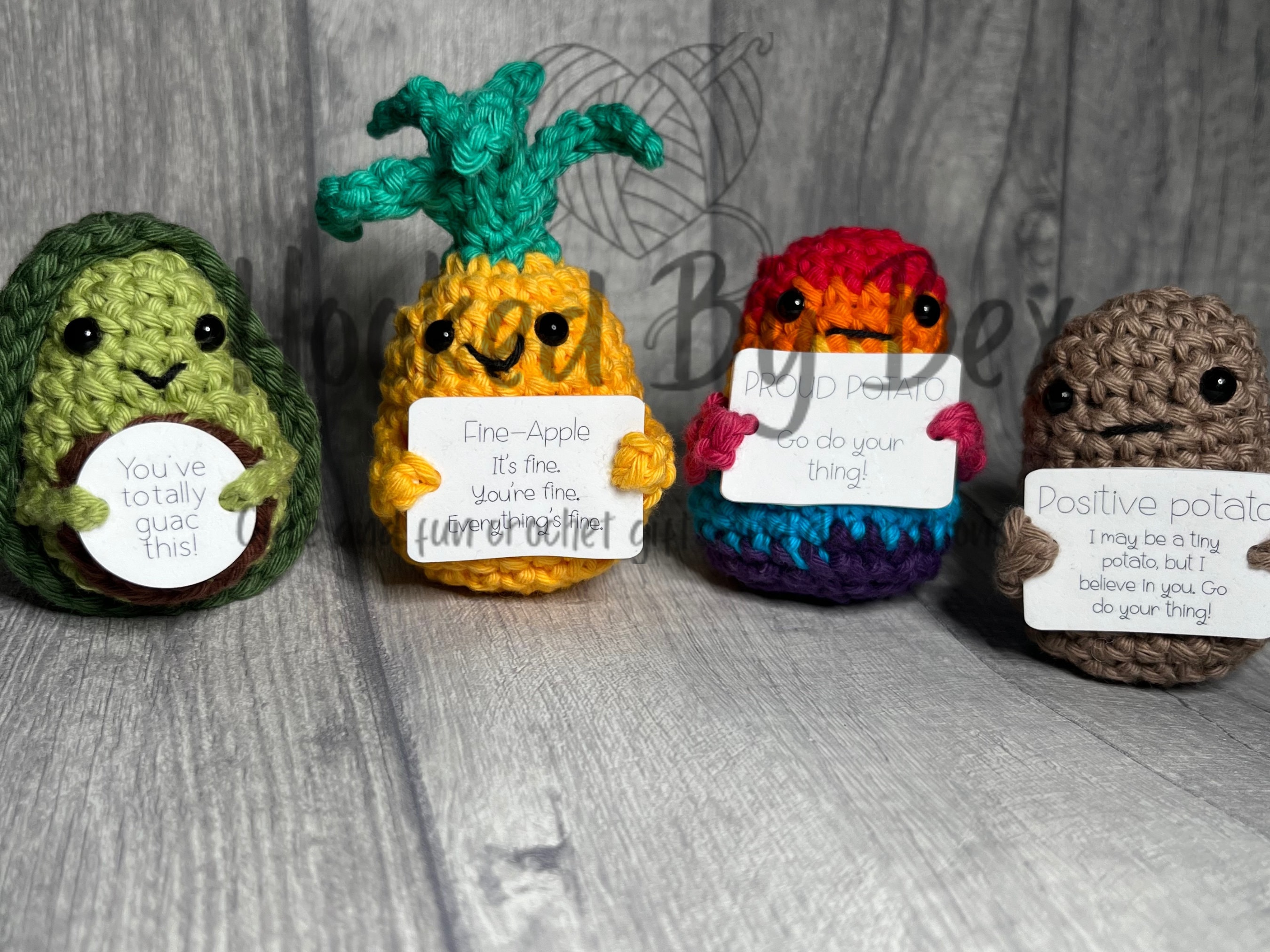 Mini Positive Potato – Handgestrickte Kartoffelpuppe Mit Inspirierender Karte, Khakifarben, 7,5 Cm