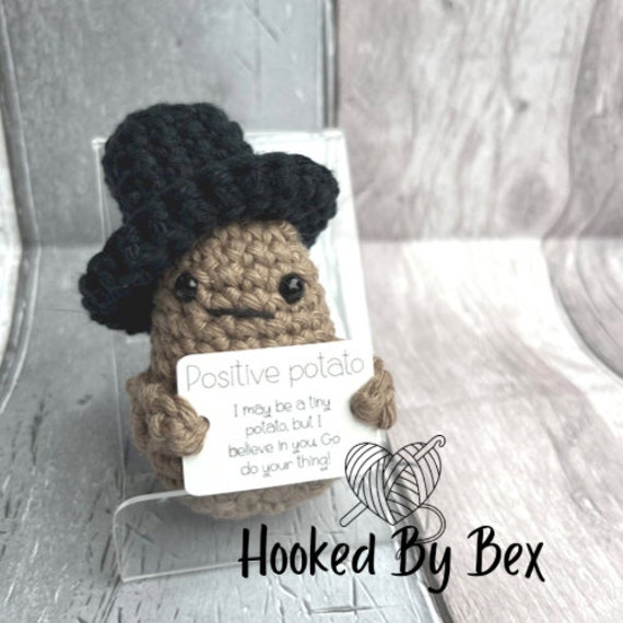 Positive Potato Hats Only Tiny Crochet Top Hat, Positive Potato Doll/figure  Accessories, Affirmation Cute Gifts 