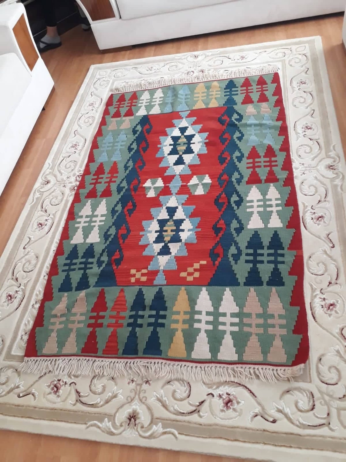 Anatolian Motif Hand Weaving Carpet Wool Rugs Vintage Rugs Etsy Canada