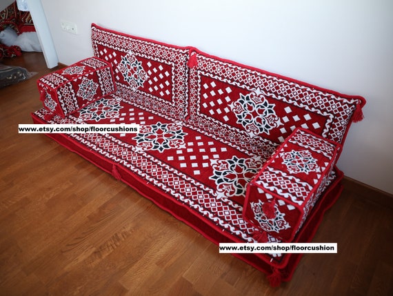 Handmade Seating Sofa Arabic Turkish Majlis Oriental Floor Cushions Red Big FOAM Handmade Seating Sofa Arabic Turkish Majlis Oriental Floor Cushions Red Big FOAM