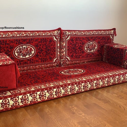 Red White Floor Sofa Arabic Majlis Sofa New Pattern Home Etsy