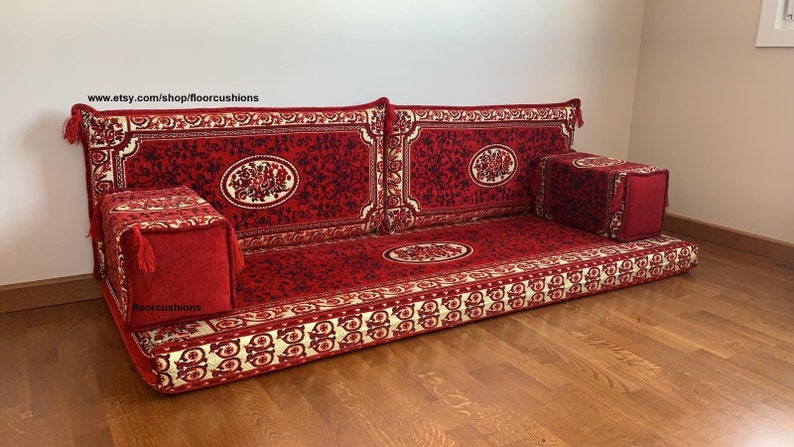 Weiss Rot Majlis Sofa Arabischen Stil Boden Sofa Boden Etsy