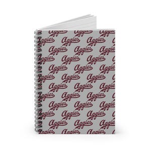 College Maroon und Grau Spirits Notizbuch | Südliche College-Vibes | Spiral Lined Journal Geschenk, Texas, Abschlussgeschenk