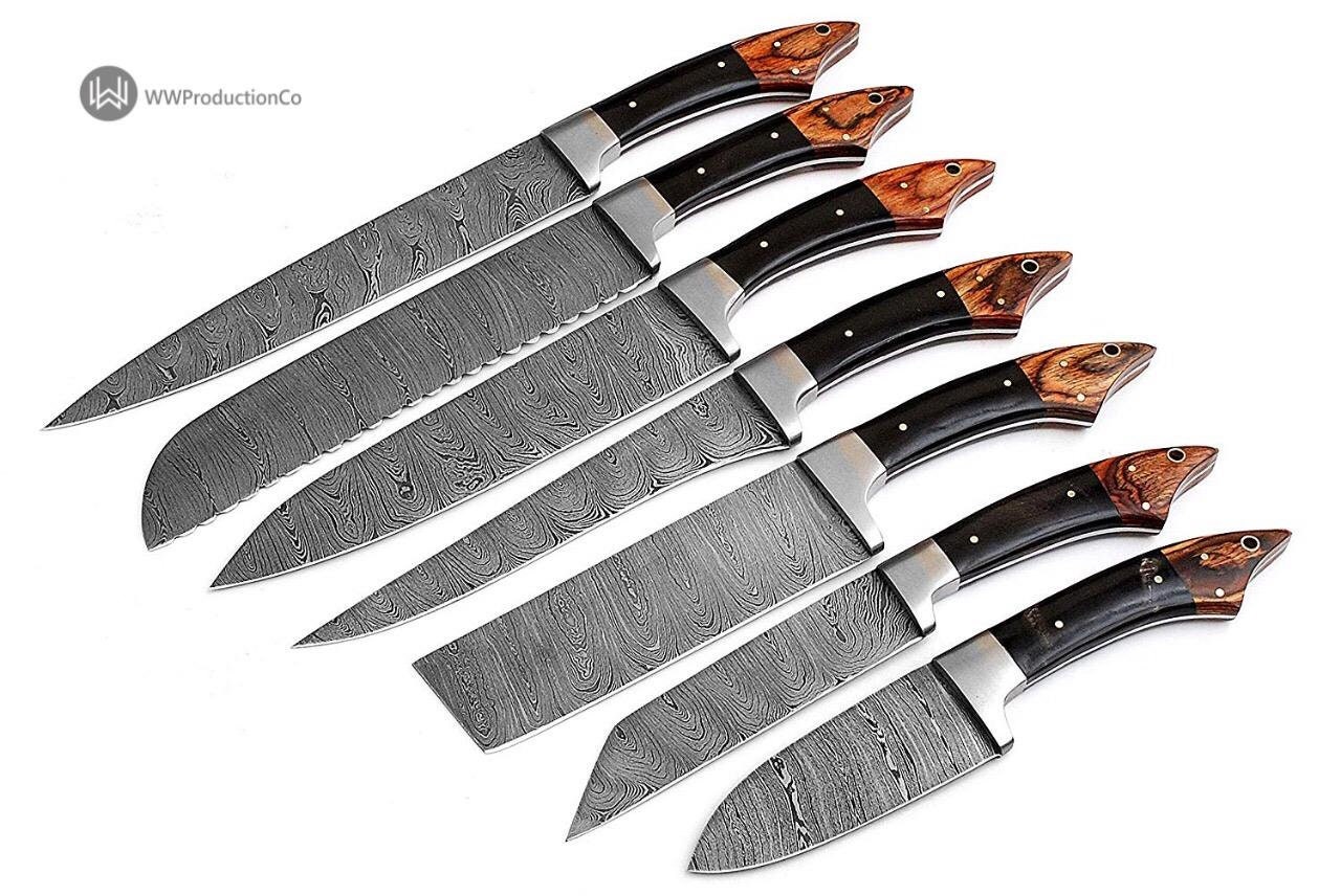 Hecho a medida Damasco Acero 7 piezas Professional Kitchen | Etsy