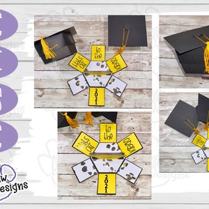 Tarjeta de explosión de graduación SVG - Archivo de corte de tarjeta de explosión - Graduación - Silueta Cricut - svg/dxf/png/eps - Descarga digital