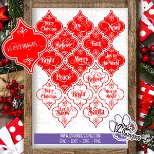 Christmas Arabesque Ornament Tiles