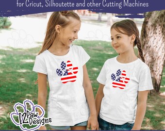 Patriotic Paw, American Flag Paw, Paw Print, 4th of July, Cricut, Silhouette, Sublimation, Svg/Dxf/Png/Eps, Digital Download, Cut File