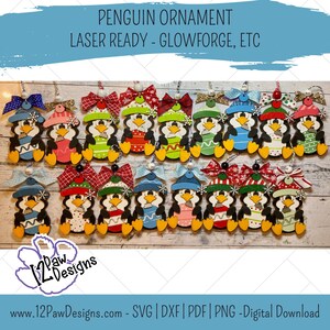 Pode incluir: Um conjunto de 18 enfeites de pinguim cortados a laser, prontos para pintar. Cada pinguim usa um chap&eacute;u e uma echarpe diferentes, e alguns t&ecirc;m la&ccedil;os. Os enfeites s&atilde;o de madeira e s&atilde;o perfeitos para decorar uma &aacute;rvore de Natal ou adicionar um toque festivo &agrave; sua casa.