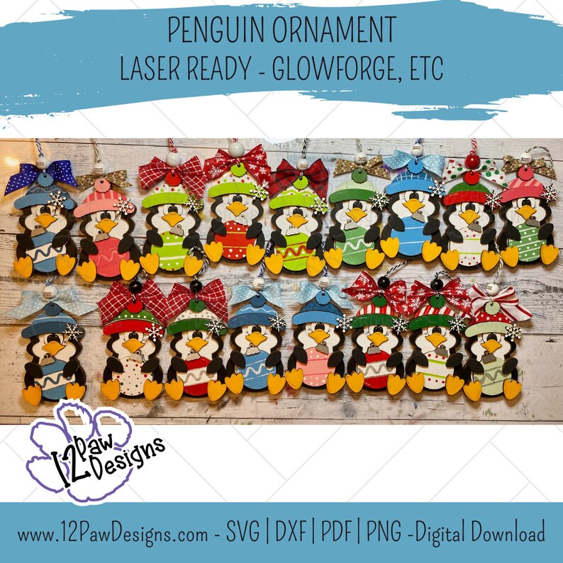 Pode incluir: Um conjunto de 18 enfeites de pinguim cortados a laser, prontos para pintar. Cada pinguim usa um chap&eacute;u e uma echarpe diferentes, e alguns t&ecirc;m la&ccedil;os. Os enfeites s&atilde;o de madeira e s&atilde;o perfeitos para decorar uma &aacute;rvore de Natal ou adicionar um toque festivo &agrave; sua casa.